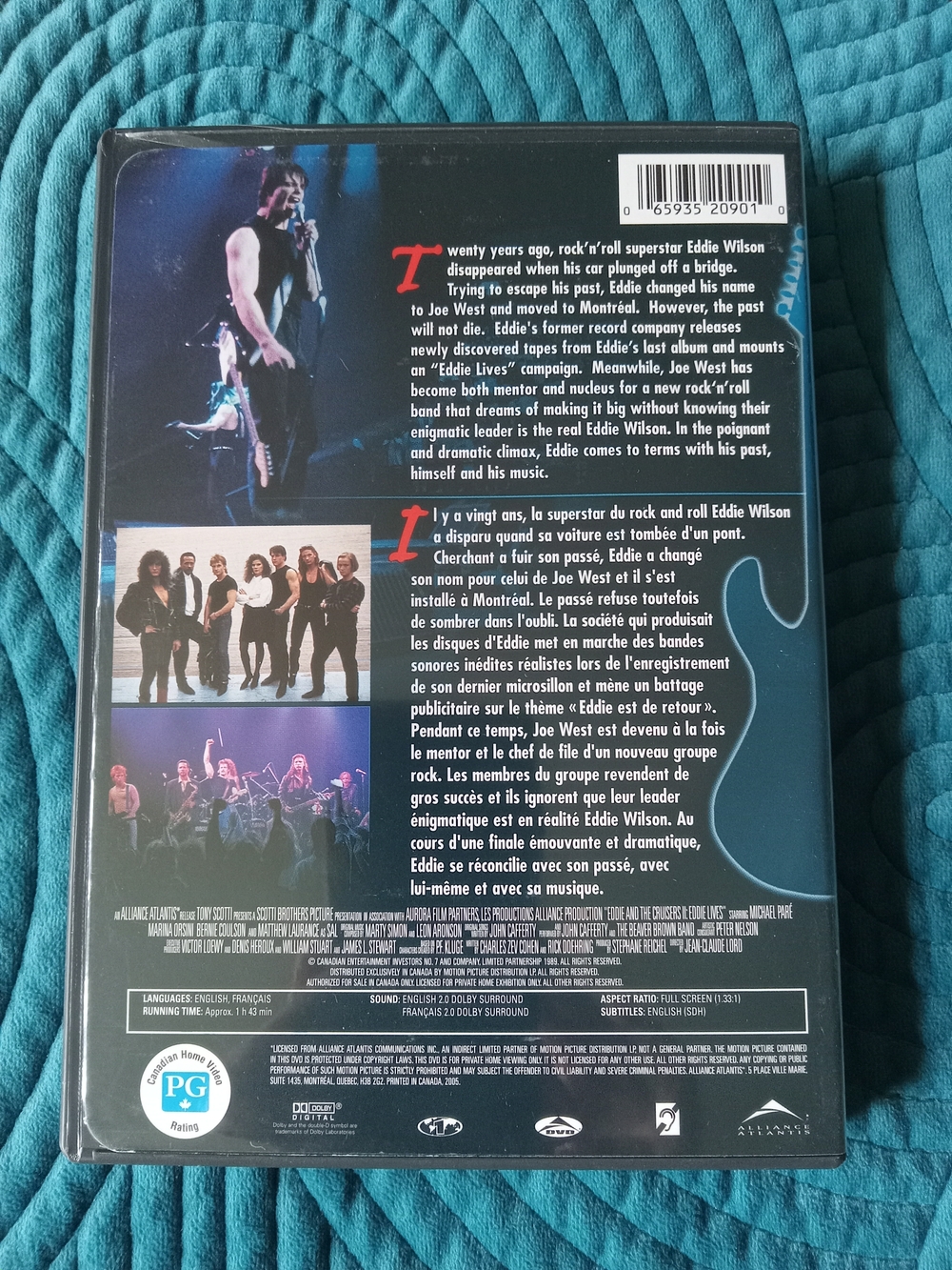 DVD Of 1989 musical drama film Eddie and the Cruisers II: Eddie Lives!. - Picture 2 of 3